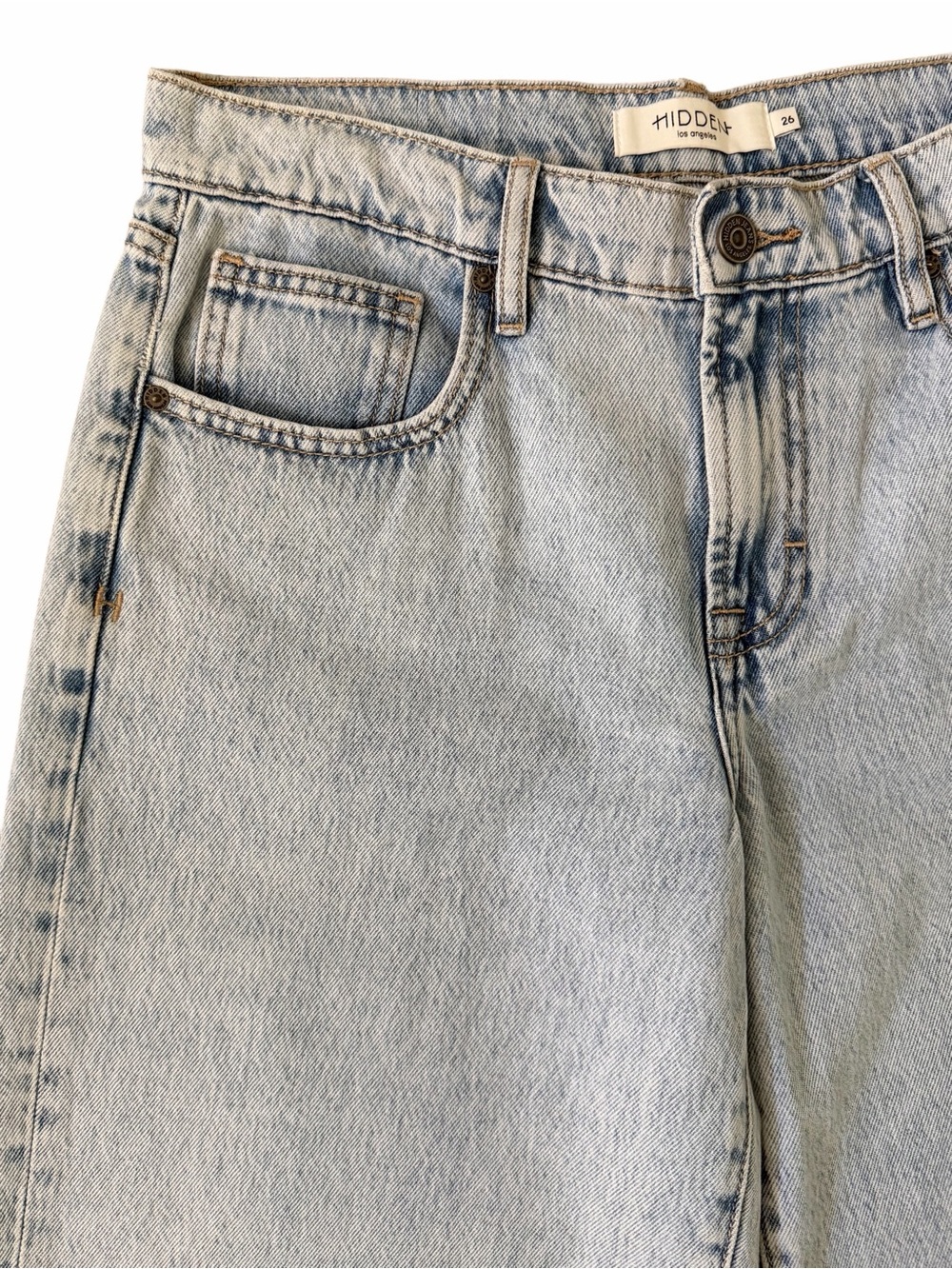 Hidden Womens Alyx Low Slung Baggy Jeans Size 26 Light Wash Wide Leg 90s Y2K - Picture 9 of 14